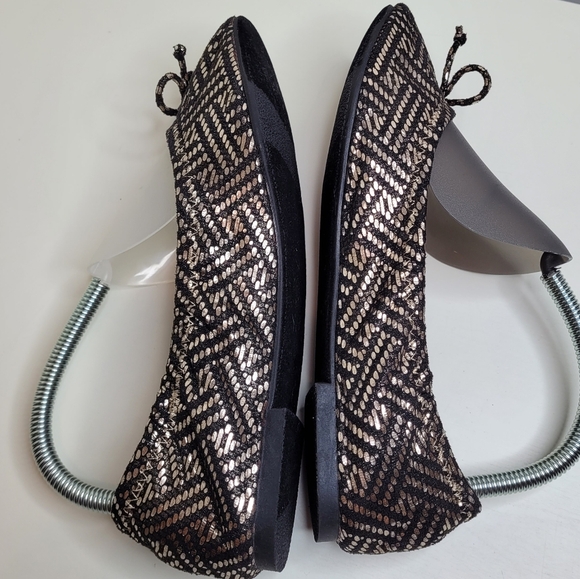 Cato Black and Metallic Gold Ballet Flats Size Women's 8 NEW - Picture 6 of 11